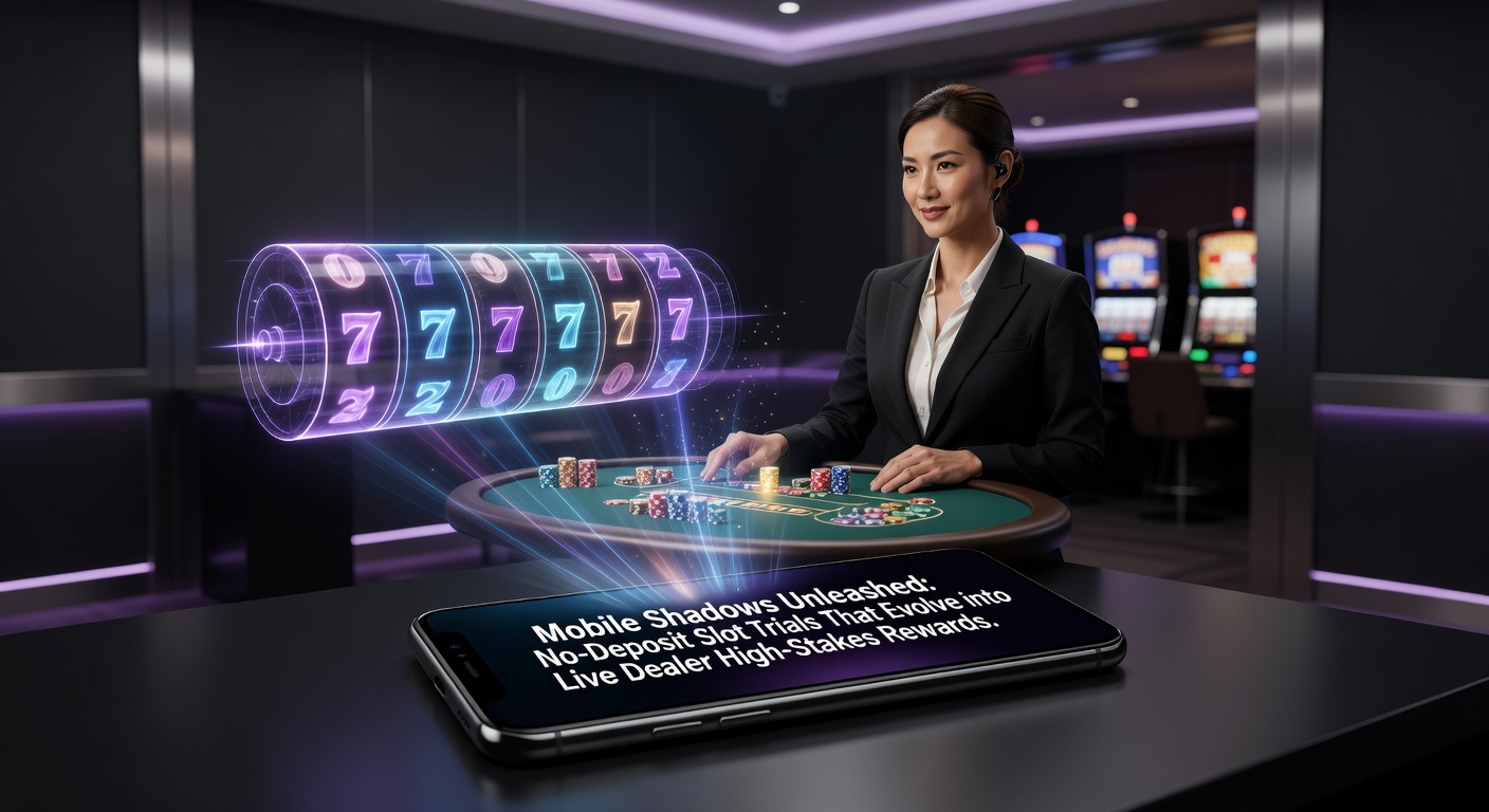 Mobiele telefoon met draaiende slot-schaduwen die overgaan in live dealer tafels met hoge inzetten
