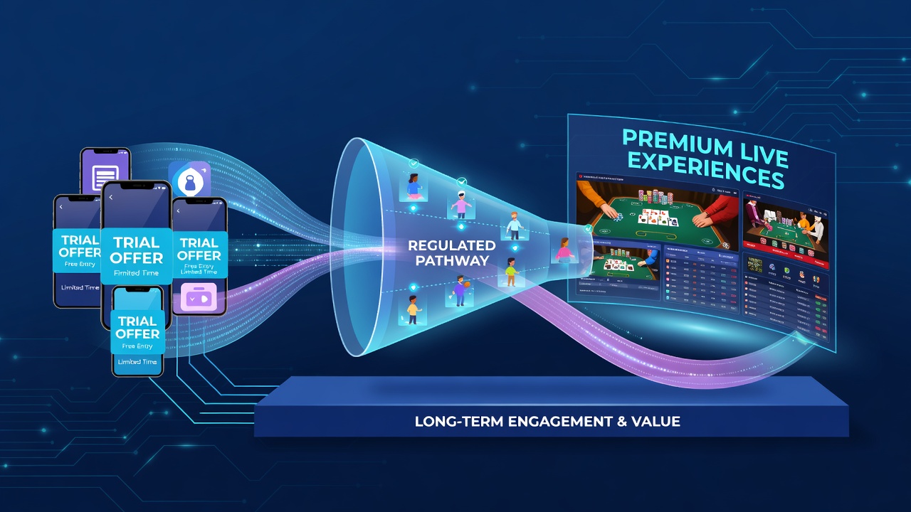 Overgang van trial offers naar premium live casino via mobiele betalingen