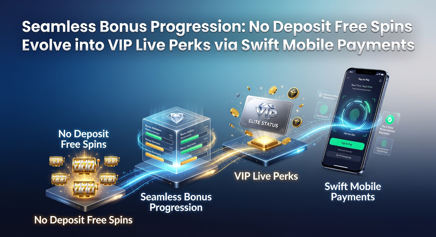 Mobiele telefoon met casino-app die free spins en VIP-badges toont, met betalingsiconen op de achtergrond