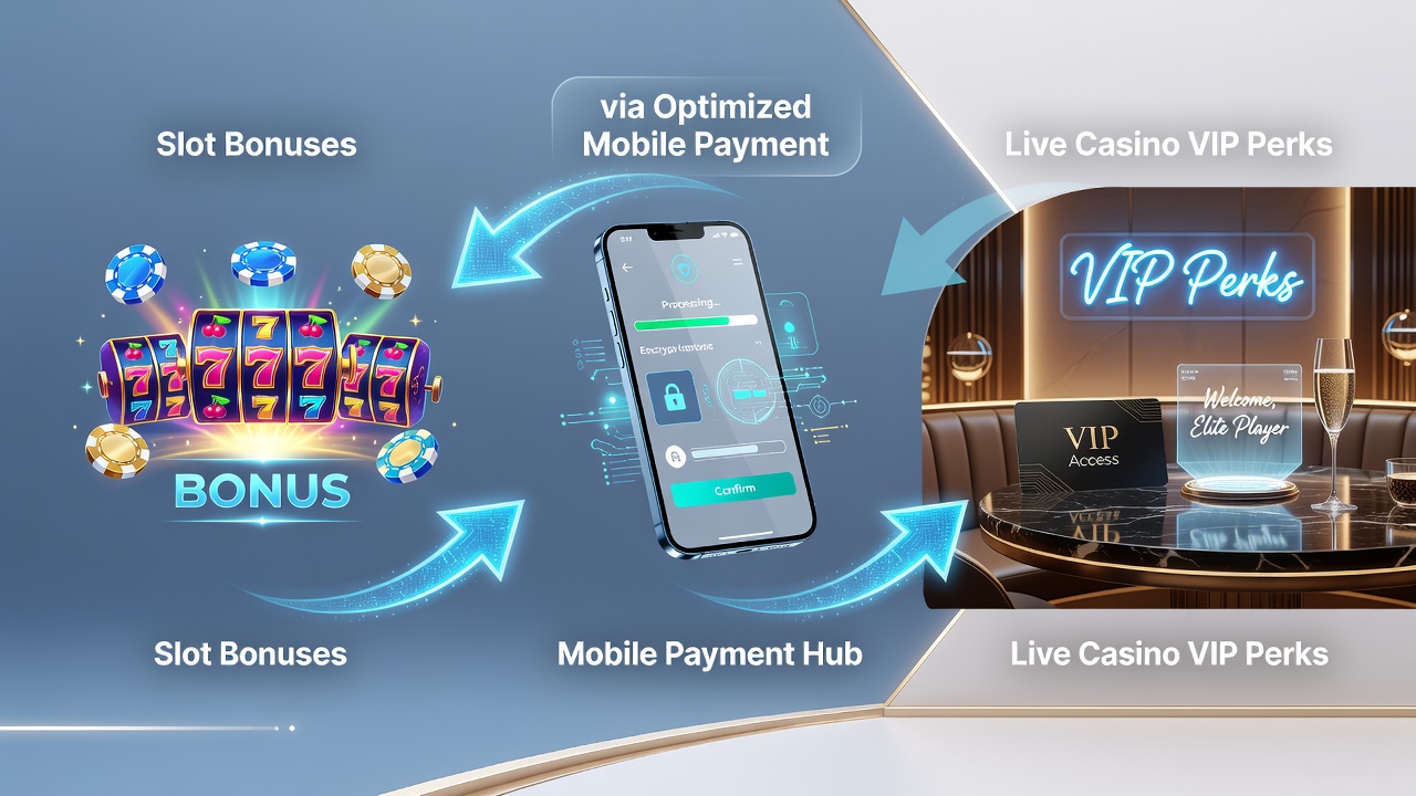 Live casino VIP tafel met mobiele betalingsbevestiging op smartphone