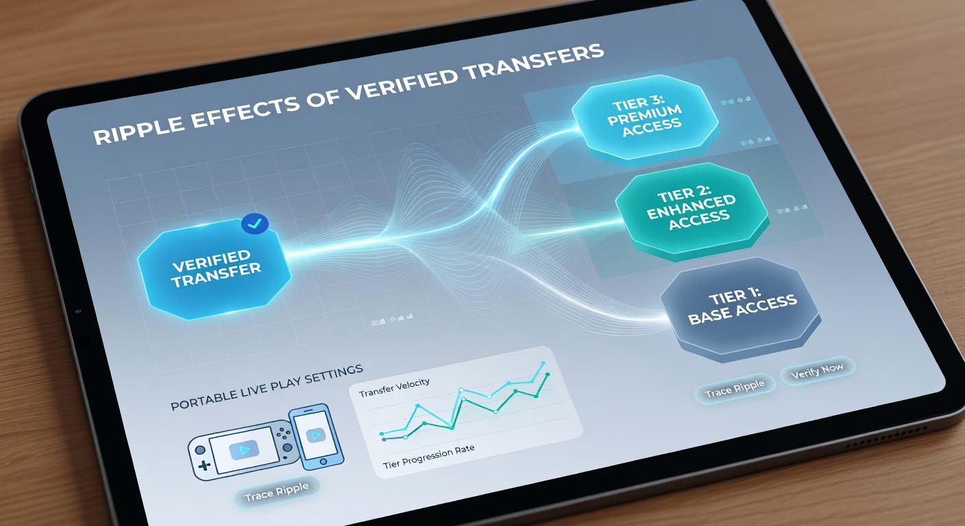 Grafiek die ripple effects illustreert van verified transfers naar VIP tier access in mobile live gaming